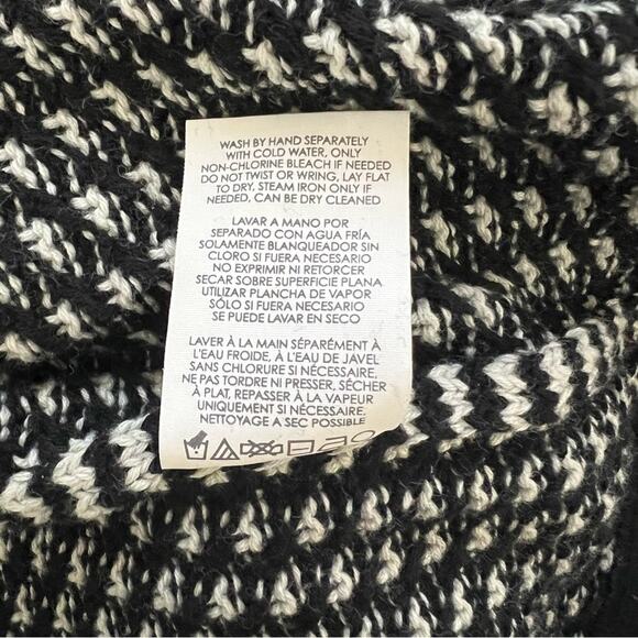 CAbi Fergie Cowl Neck Black White Split Front  Back Style Sweater Size Small - Picture 11 of 13